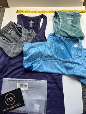 Essentials Women's 4-Pack Dry Fit Racerback Tank Tops - Mixed Colors